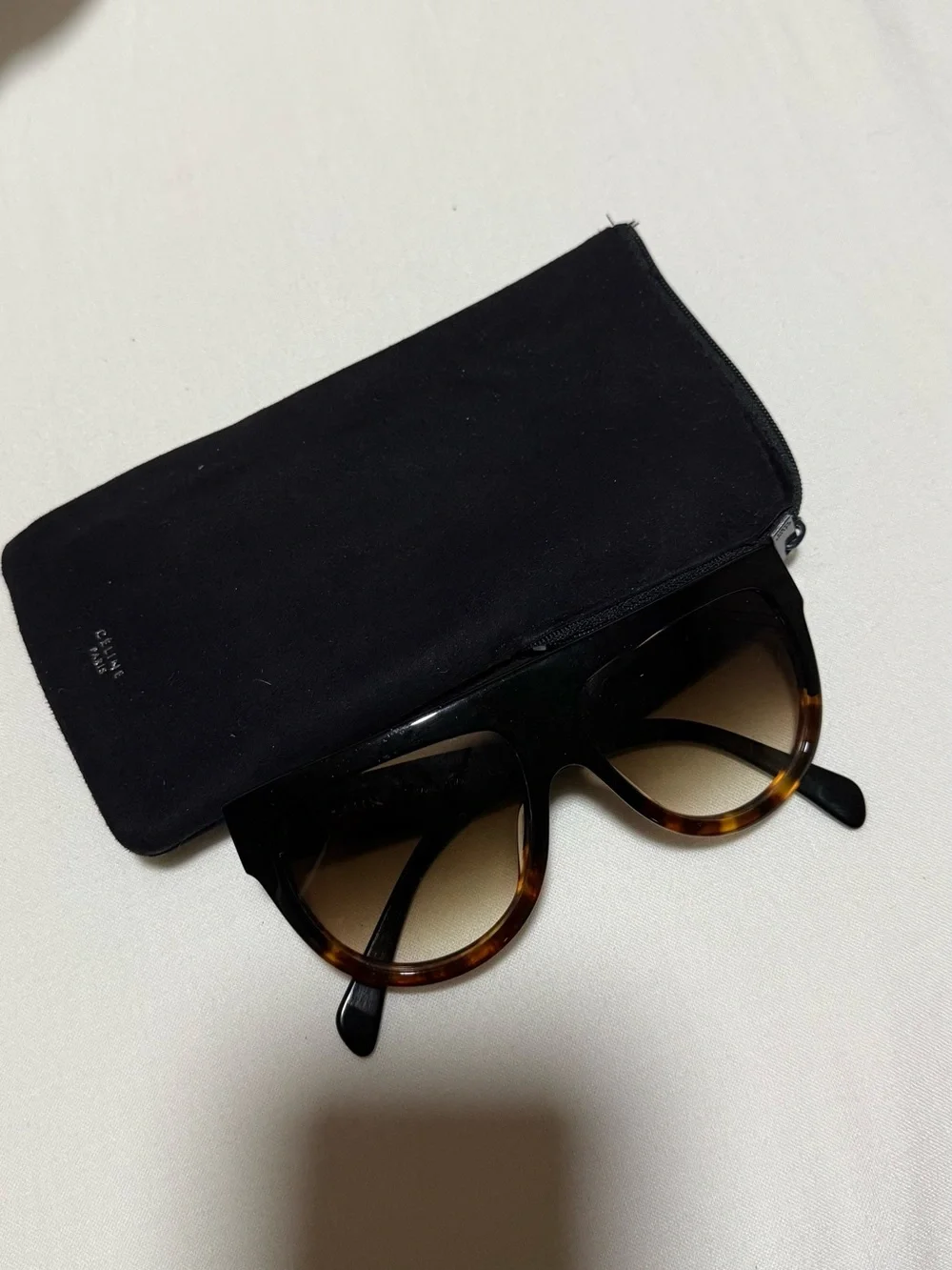 Celine Black and Tortoiseshell Oversized Shield Sunglasses